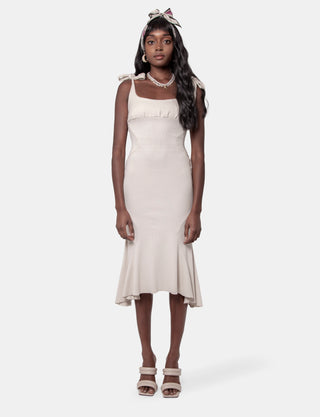 Shirl ribbed dress in Ossein